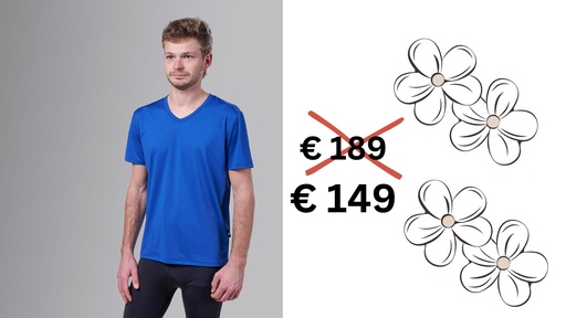 [00460 KB JUL] Paljari T-Shirt mit Bio-Infrarot Faser, UNISEX; Farbe: königsblau V-Ausschnitt 