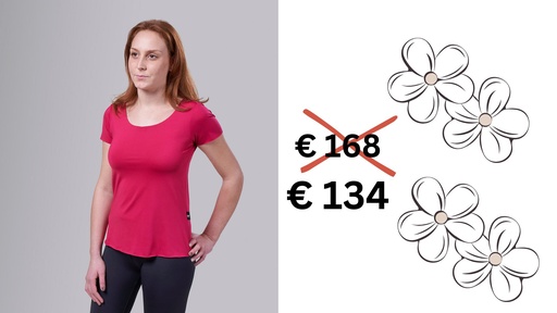[00460 BR FRAU JUL] Paljari T-Shirt mit Bio-Infrarot Faser, FRAU; Farbe: bordeauxrot Rundausschnitt 